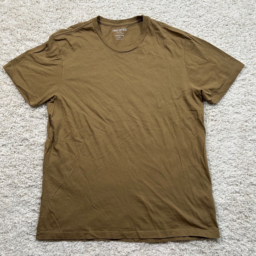 Todd Snyder Premium Jersey T-Shirt Large Brown Short Sleeve Cotton USA Made